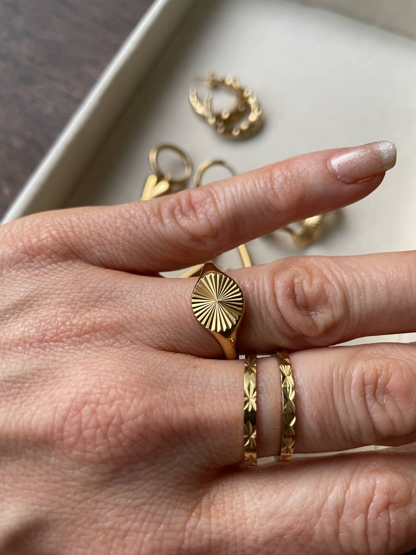 Sunset ring guld