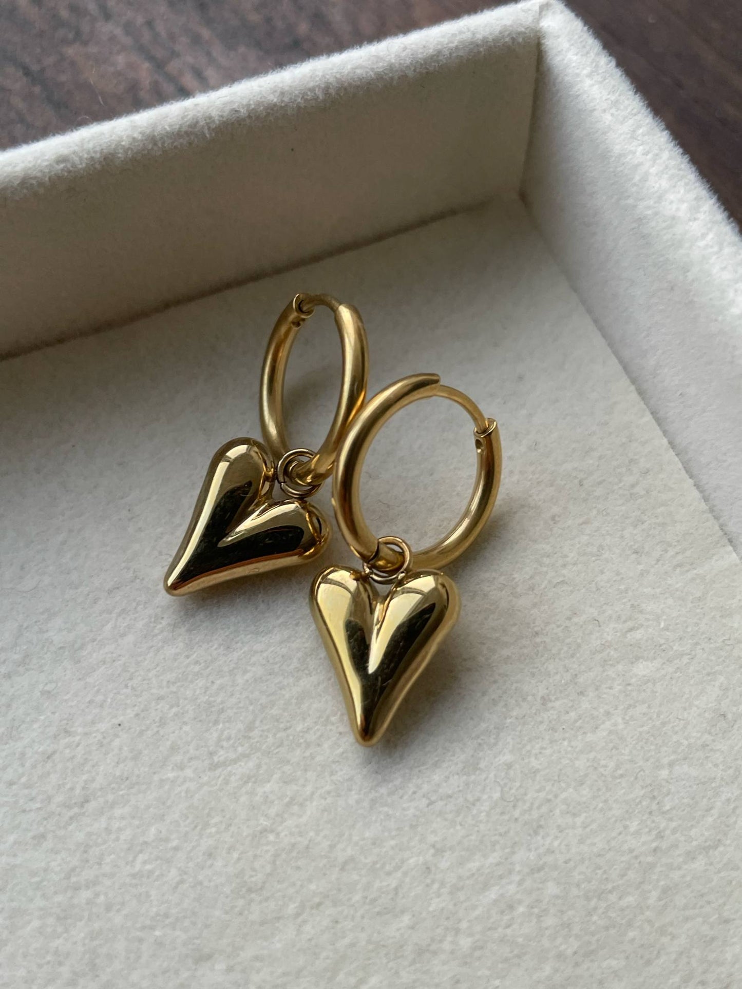 Guld Hjerte Øreringe Abordable