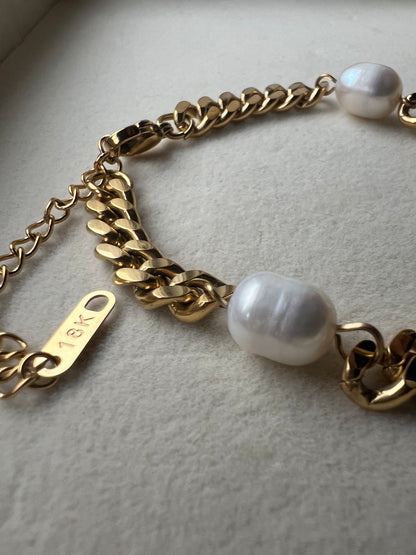 Guld perle armbånd